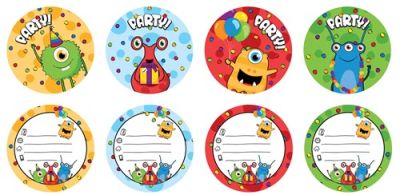 Uitnodigingen monster party (6st)