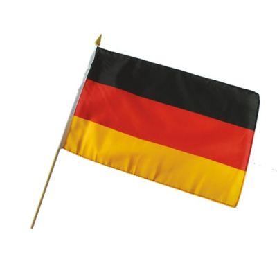 Vlag op stok stof Duitsland (30x45cm)